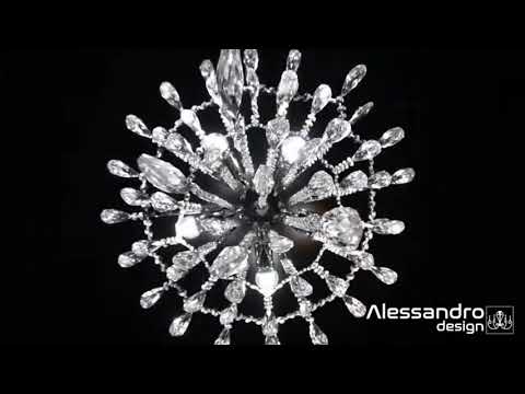 Crystal Chandelier EDINBURGH Eleganza, 5xE27, Diameter 47cm, Shiny Chrome