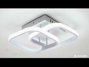 VERTEX Matrix LED Chandelier, Overlapping Diamonds, Metal Frames, 24W, 2 Diamonds, Cold/Warm/Neutral Light 3000K/4000K/6000K, White