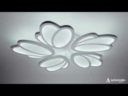 LED chandelier with remote control TULIP 81W, 5 Petals, Cold/Warm/Neutral light, Dimmable, White