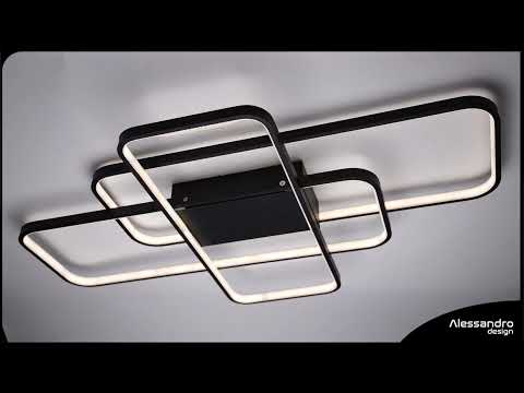 IANUSIS LED chandelier with remote control 95W, 3 Elements, Cold/Warm/Neutral light, Dimmable, Black