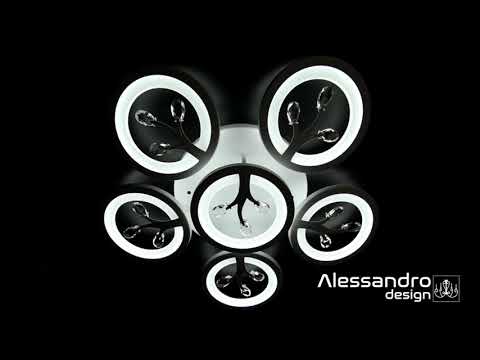 LED chandelier with remote control and crystal DAISY 78W, 6 Elements, Cold/Warm/Neutral light, Dimmable, White