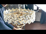 Crystal Chandelier WINDSOR Nobile 5xE14, Diameter 39cm, Shiny Gold, Adjustable Height