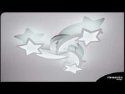 LED chandelier with remote control IPOMOEA 51W, 3 Stars, Cold/Warm/Neutral Light, Dimmable, White, Metal and Acrylic