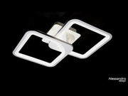 LED chandelier with remote control ZOE 41W, 2 Squares, Cold/Warm/Neutral light, Dimmable, White