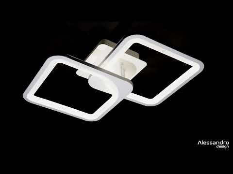 LED chandelier with remote control ZOE 41W, 2 Squares, Cold/Warm/Neutral light, Dimmable, White