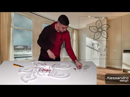 LED chandelier with remote control GLORIOSA 95W, 5 Petals, Cold/Warm/Neutral light, Dimmable, White