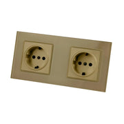 Double Socket with Safety Glass Frame, GOLD Socket Default Title Alessandro Design