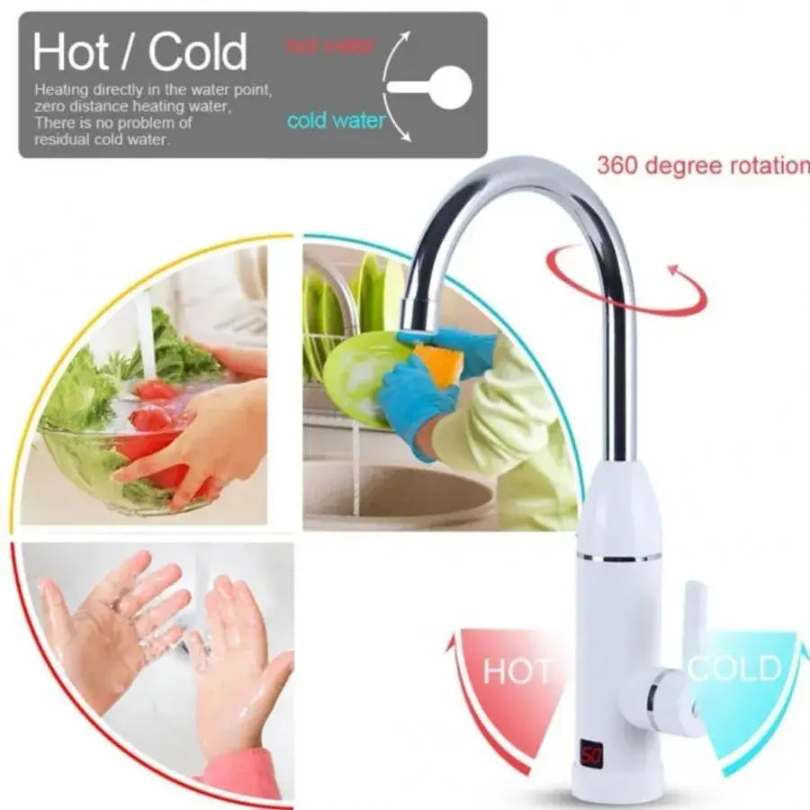 Instant Electric Faucet for Hot Water, LCD Display, White, LZ-501X Kitchen Faucets Default Title Alessandro Design