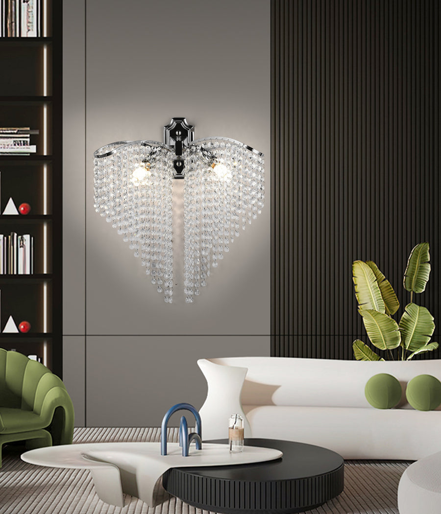 Ander Cristal lamp 2x E14 Shiny Chrome, Strings of crystals Indoor lamps Default Title Alessandro Design