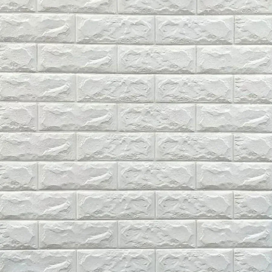 Set of 10x Self-adhesive 3D Wallpaper White Bricks from soft foam, 70cm x 77cm x 2 mm 3D Wallpaper Default Title Alessandro Design