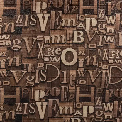 Set of 10x Self-adhesive Brown 3D Wallpaper from soft foam, 80cmx70cmx6mm, Light Brown Letters Pattern 3D Wallpaper Default Title Alessandro Design