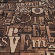 Set of 10x Self-adhesive Brown 3D Wallpaper from soft foam, 80cmx70cmx6mm, Light Brown Letters Pattern 3D Wallpaper Default Title Alessandro Design