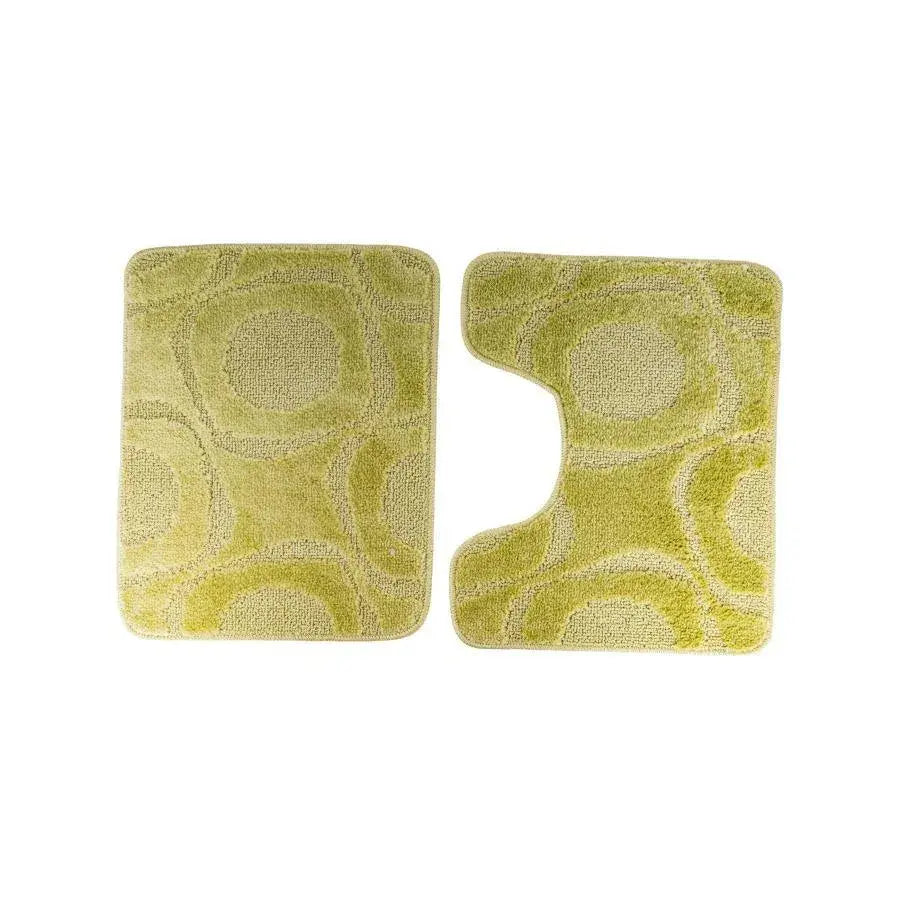 Set of 3 Bathroom Rugs, 50x40 cm, Green, Non-Slip Bathroom Rugs Default Title Alessandro Design