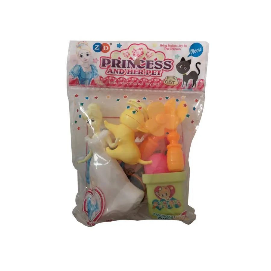 Princess and Kitten Plastic Toys Set, Plastic, 9 Pieces Default Title Alessandro Design