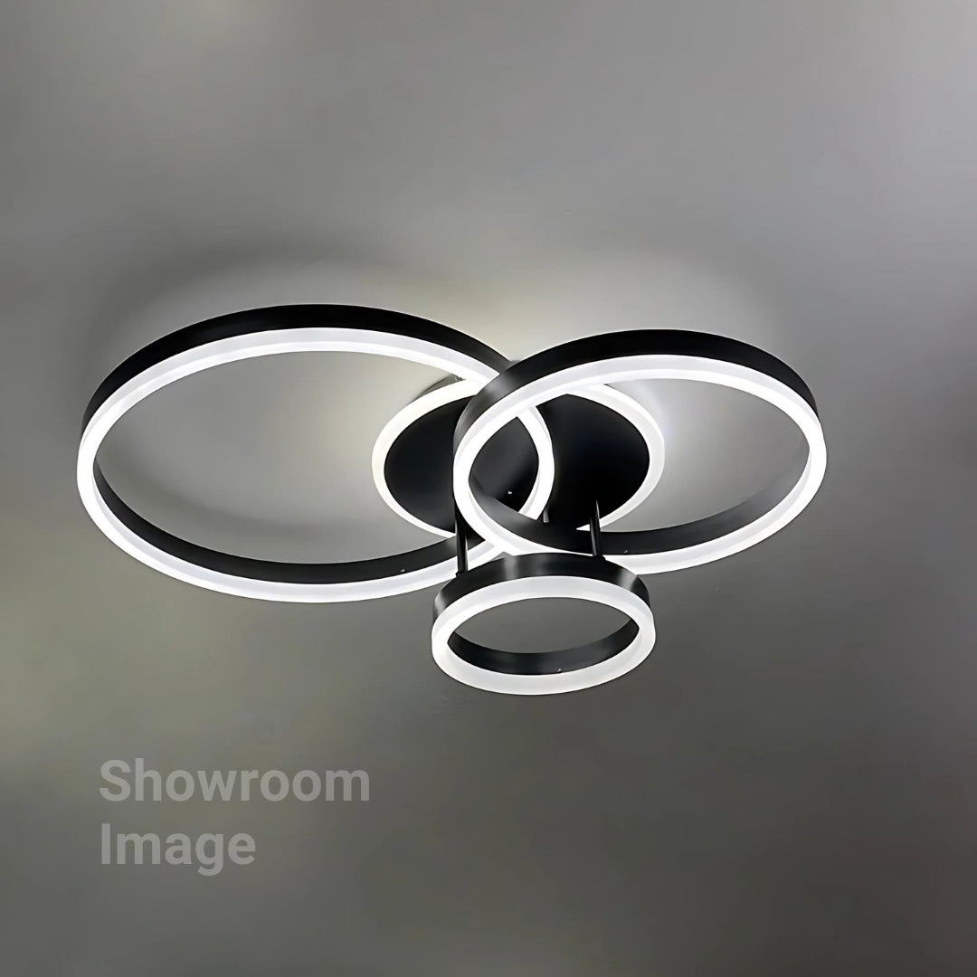 LED chandelier with remote control RIGA LILITH, 68W, 3 Circles, Cold/Warm/Neutral light, Dimmable, Black LED chandeliers with remote control Default Title Alessandro Design