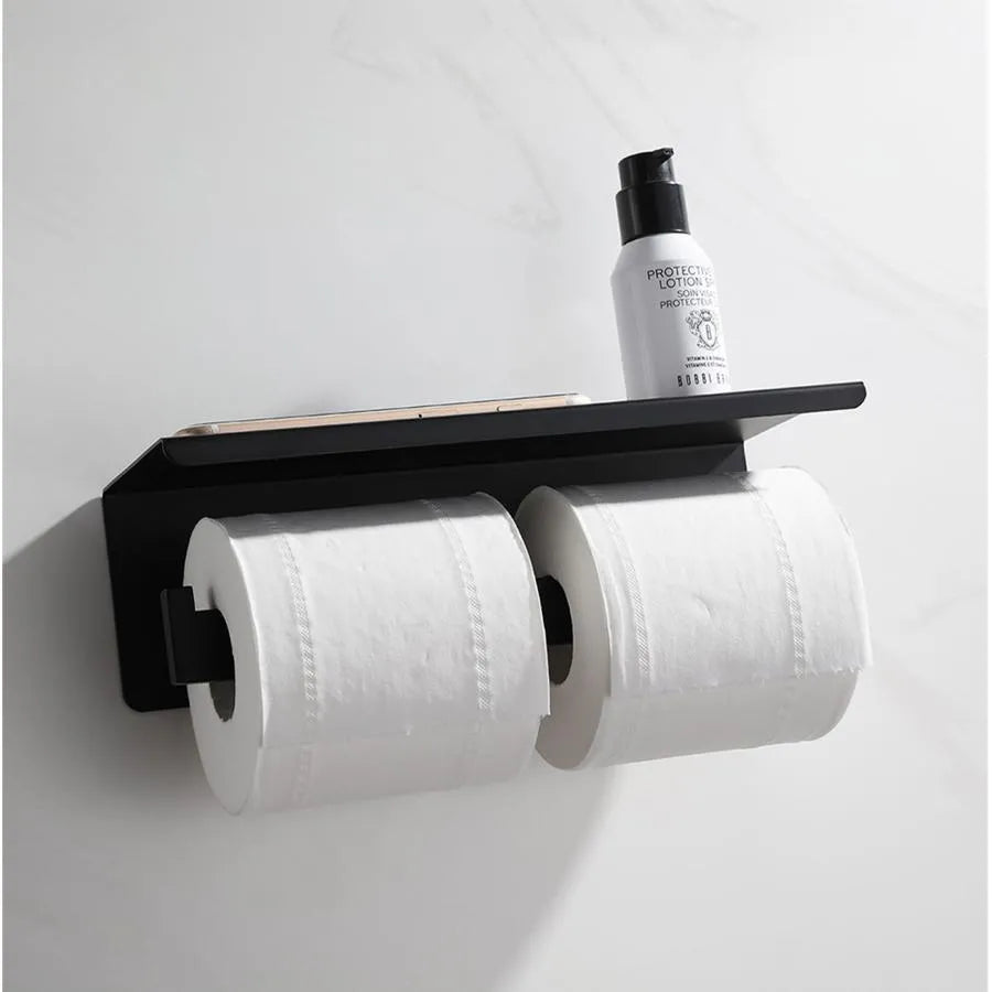 Double Toilet Paper Holder with Phone Holder/Black Perfume GJ603 Toilet Paper Holder Default Title Alessandro Design