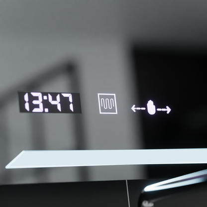 Rectangular LED mirror, 60x80cm, Rayonnement MotionGlow Marcello, Demisting System, Clock & Thermometer, Dimable Mirrors Marcello Default Title Alessandro Design