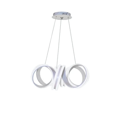 Suspended LED chandelier with remote control INFINITY TWIST 180W, Wavy, Cold/Warm/Neutral light, Dimmable, White, Height Adjustable Modern Chandeliers Default Title Alessandro Design