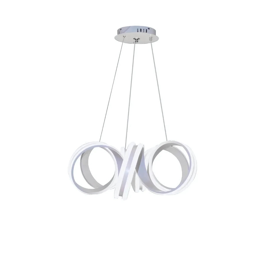 Suspended LED chandelier with remote control INFINITY TWIST 180W, Wavy, Cold/Warm/Neutral light, Dimmable, White, Height Adjustable Modern Chandeliers Default Title Alessandro Design