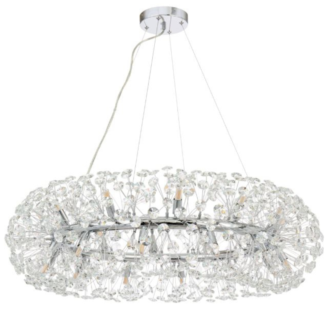 MINUET Crystal Chandelier 12x G9, Diameter 60cm, Shiny Silver, Adjustable Height Crystal Chandeliers Default Title Alessandro Design