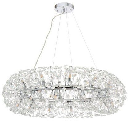 MINUET Crystal Chandelier 12x G9, Diameter 60cm, Shiny Silver, Adjustable Height Crystal Chandeliers Default Title Alessandro Design