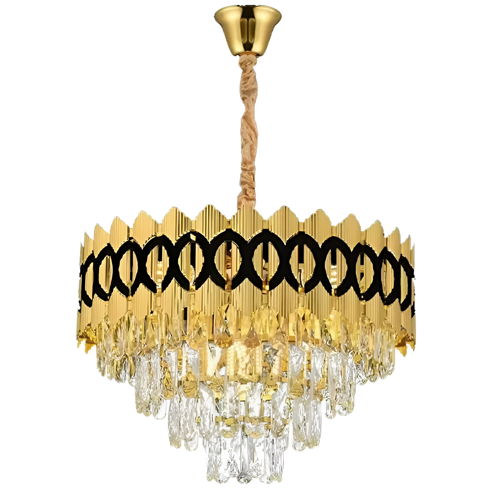 Crystal Chandelier PIERREFONDS Nobile 5xE14, Diameter 38.5cm, Shiny Gold, Adjustable Height Crystal Chandeliers Default Title Alessandro Design
