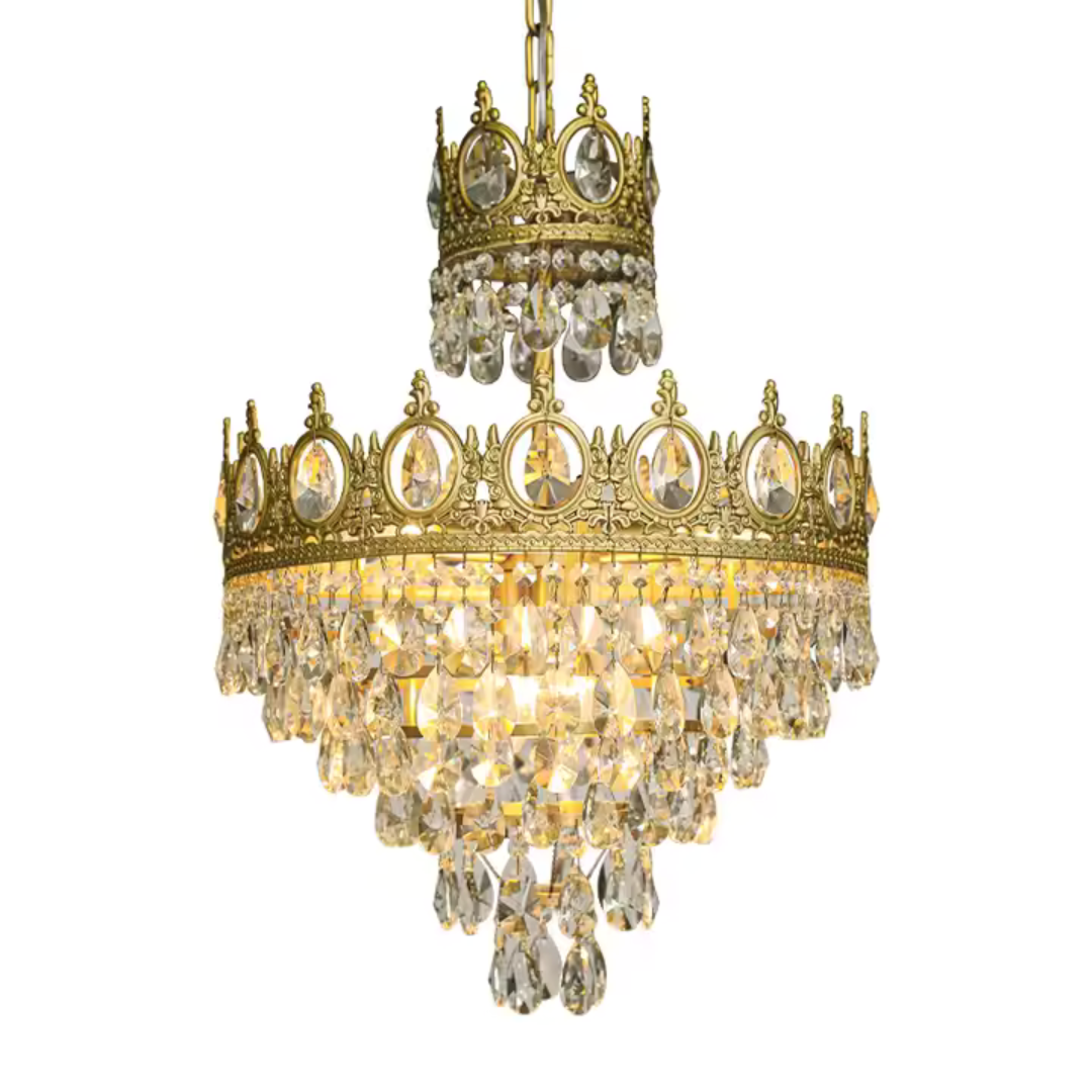 Candelabru Cristal REGALITE Petito, 8XE14, Diametru 45cm, Auriu Lucios, Inaltime Reglabila Candelabre Cristal Default Title Alessandro Design