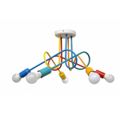 MINIMALIST Chandelier, with Arms, ANGIOLO, Undulata, 5xE27, Multicolor Children's Chandeliers Default Title Alessandro Design