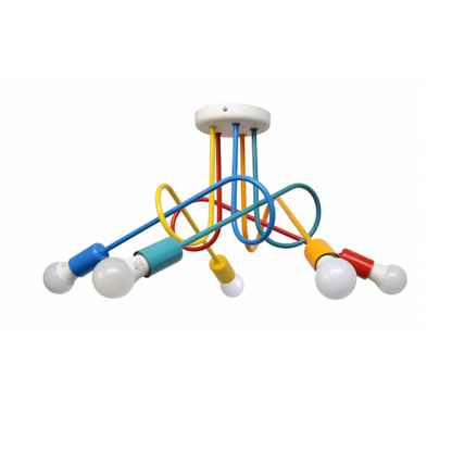 MINIMALIST Chandelier, with Arms, ANGIOLO, Undulata, 5xE27, Multicolor Children's Chandeliers Default Title Alessandro Design
