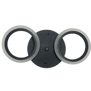 LARGE LED Chandelier 28W, 2 Circles, Cold/Warm/Neutral light, Black
