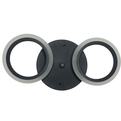 LARGE LED Chandelier 28W, 2 Circles, Cold/Warm/Neutral light, Black