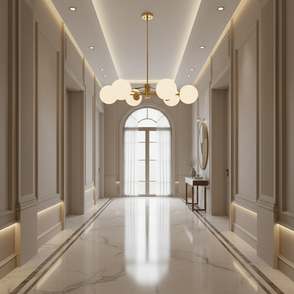 LOFT Suspended Chandelier, 6x E27, Gold
