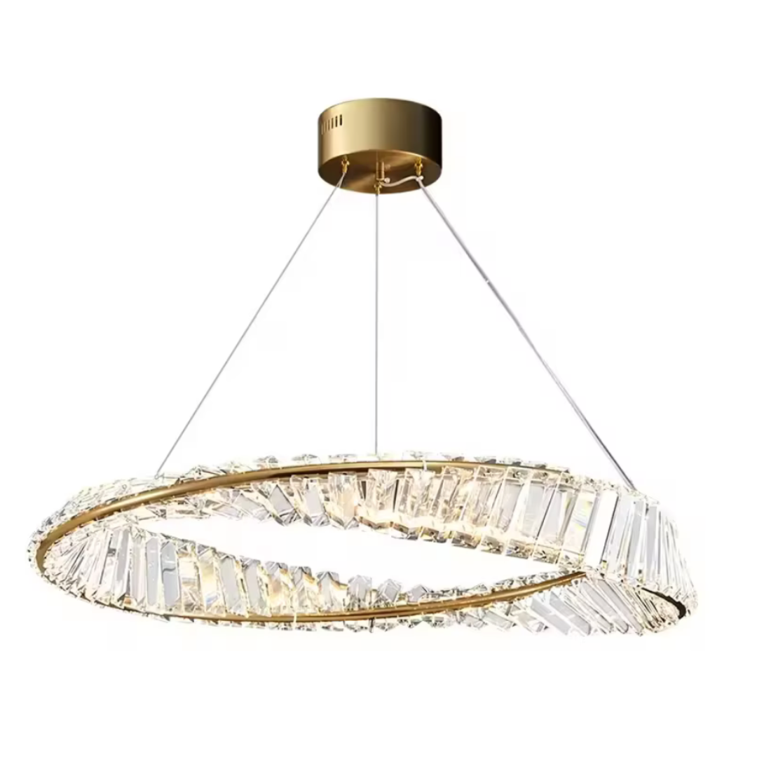 LED chandelier with remote control and crystal LUIGI, 57W, Cold/Warm/Neutral light, Dimmable, Gold LED chandeliers with remote control Default Title Alessandro Design